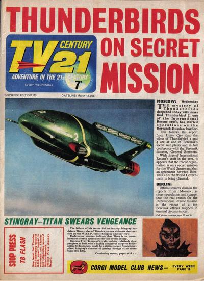 Cover for TV Century 21 (City Magazines; Century 21 Publications, 1965 series) #113