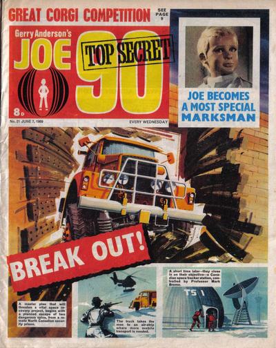 Cover for Joe 90 Top Secret (City Magazines; Century 21 Publications, 1969 series) #21