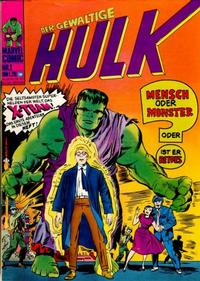 Cover Thumbnail for Hulk (BSV - Williams, 1974 series) #1