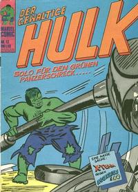 Cover for Hulk (BSV - Williams, 1974 series) #13