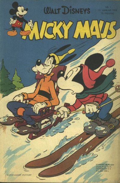 Cover for Micky Maus (Egmont Ehapa, 1951 series) #1/1958