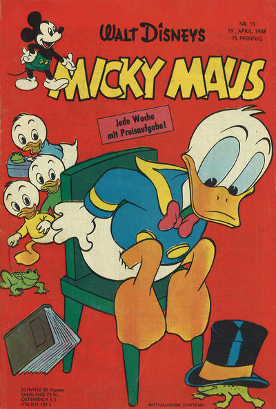 Cover for Micky Maus (Egmont Ehapa, 1951 series) #15/1958