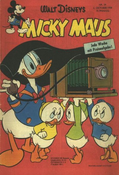 Cover for Micky Maus (Egmont Ehapa, 1951 series) #39/1958