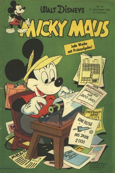 Cover for Micky Maus (Egmont Ehapa, 1951 series) #50/1958