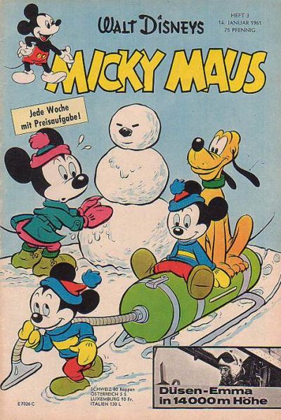 Cover for Micky Maus (Egmont Ehapa, 1951 series) #3/1961