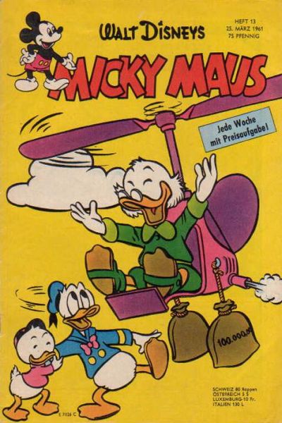 Cover for Micky Maus (Egmont Ehapa, 1951 series) #13/1961