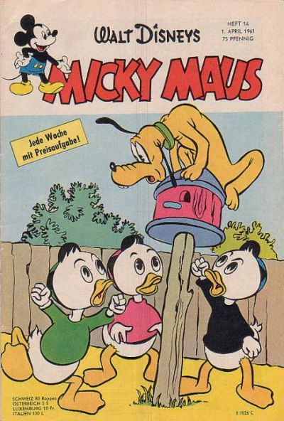 Cover for Micky Maus (Egmont Ehapa, 1951 series) #14/1961