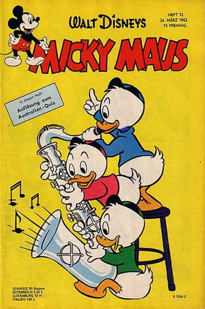 Cover for Micky Maus (Egmont Ehapa, 1951 series) #12/1962