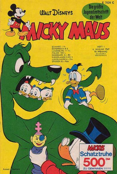 Cover for Micky Maus (Egmont Ehapa, 1951 series) #1/1969