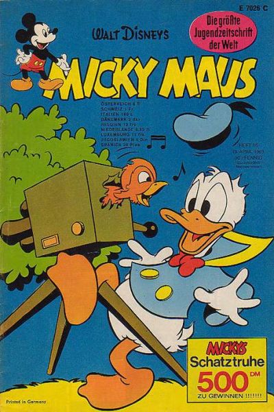 Cover for Micky Maus (Egmont Ehapa, 1951 series) #16/1969