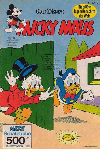 Cover for Micky Maus (Egmont Ehapa, 1951 series) #33/1969