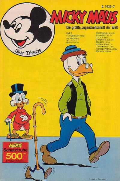 Cover for Micky Maus (Egmont Ehapa, 1951 series) #7/1970