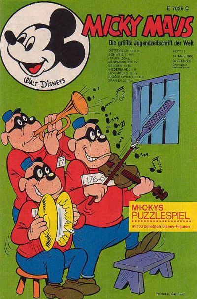 Cover for Micky Maus (Egmont Ehapa, 1951 series) #11/1970