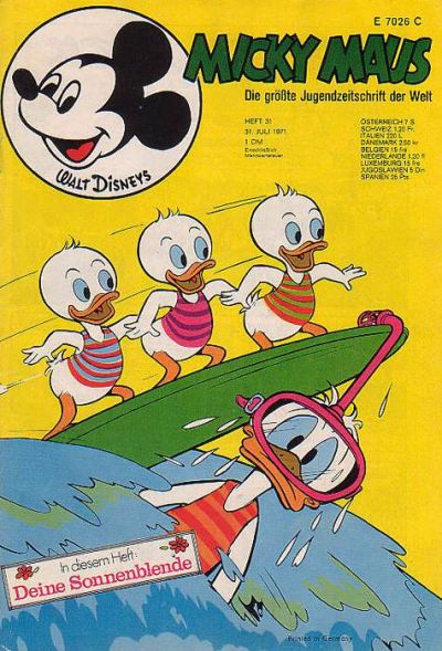 Cover for Micky Maus (Egmont Ehapa, 1951 series) #31/1971