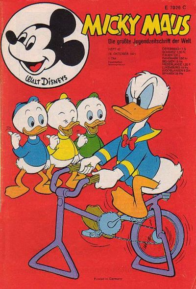 Cover for Micky Maus (Egmont Ehapa, 1951 series) #42/1971