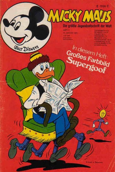 Cover for Micky Maus (Egmont Ehapa, 1951 series) #3/1972