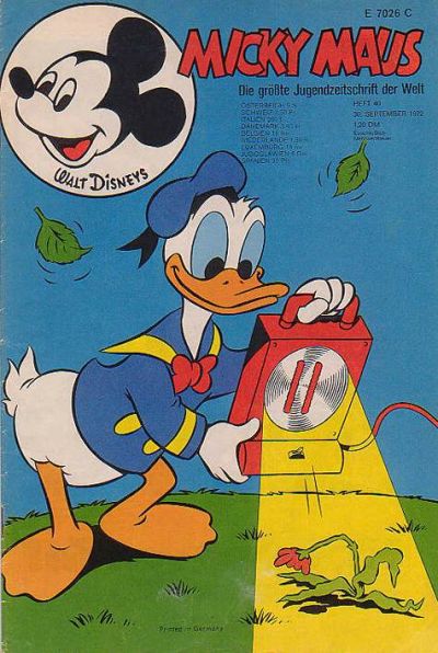 Cover for Micky Maus (Egmont Ehapa, 1951 series) #40/1972