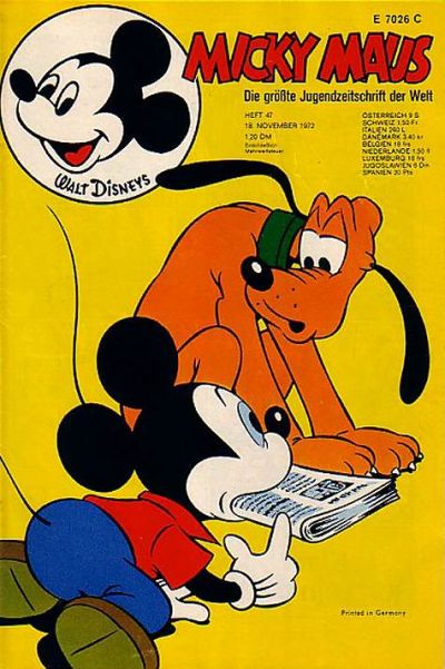 Cover for Micky Maus (Egmont Ehapa, 1951 series) #47/1972