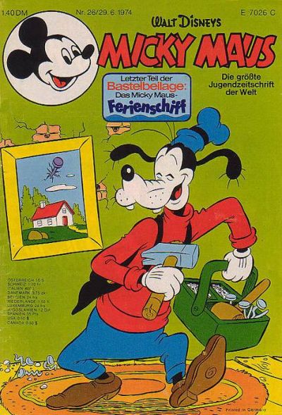Cover for Micky Maus (Egmont Ehapa, 1951 series) #26/1974