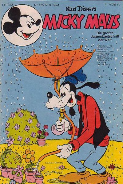 Cover for Micky Maus (Egmont Ehapa, 1951 series) #33/1974