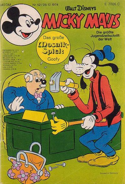 Cover for Micky Maus (Egmont Ehapa, 1951 series) #52/1974