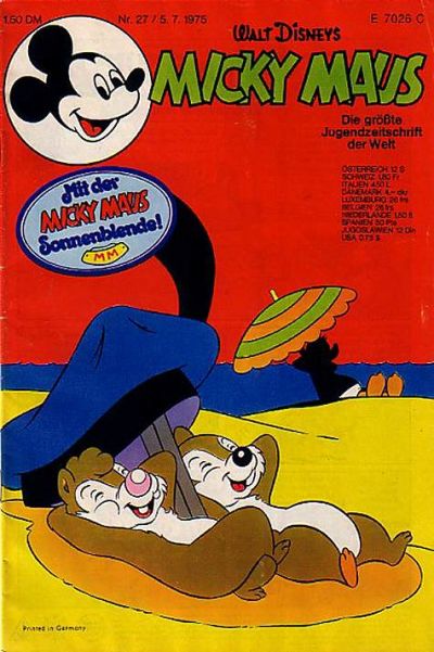 Cover for Micky Maus (Egmont Ehapa, 1951 series) #27/1975
