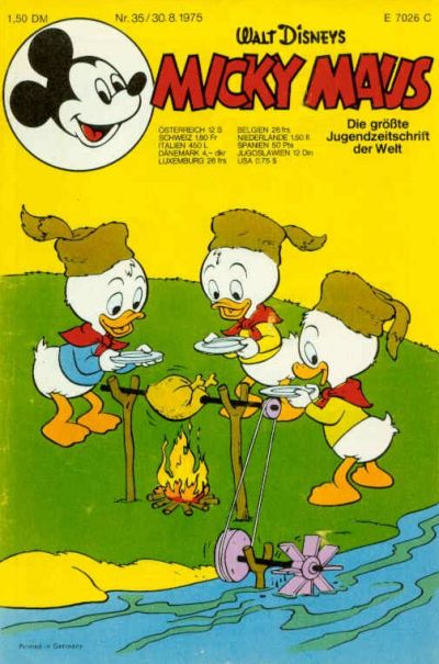 Cover for Micky Maus (Egmont Ehapa, 1951 series) #35/1975