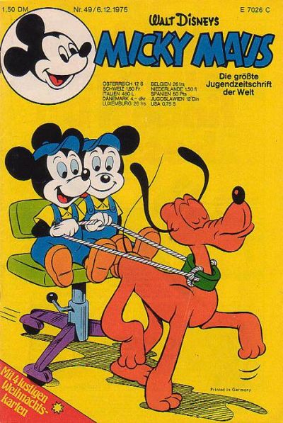 Cover for Micky Maus (Egmont Ehapa, 1951 series) #49/1975