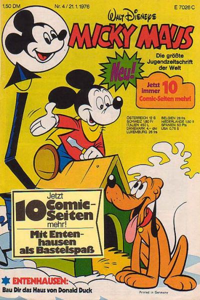 Cover for Micky Maus (Egmont Ehapa, 1951 series) #4/1976