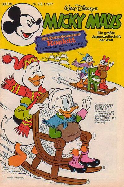 Cover for Micky Maus (Egmont Ehapa, 1951 series) #2/1977