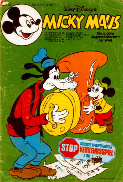 Cover for Micky Maus (Egmont Ehapa, 1951 series) #12/1977