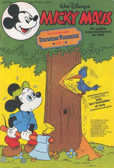 Cover for Micky Maus (Egmont Ehapa, 1951 series) #17/1977