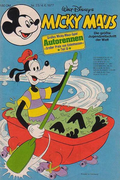 Cover for Micky Maus (Egmont Ehapa, 1951 series) #23/1977