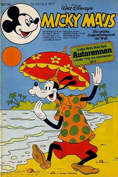 Cover for Micky Maus (Egmont Ehapa, 1951 series) #25/1977