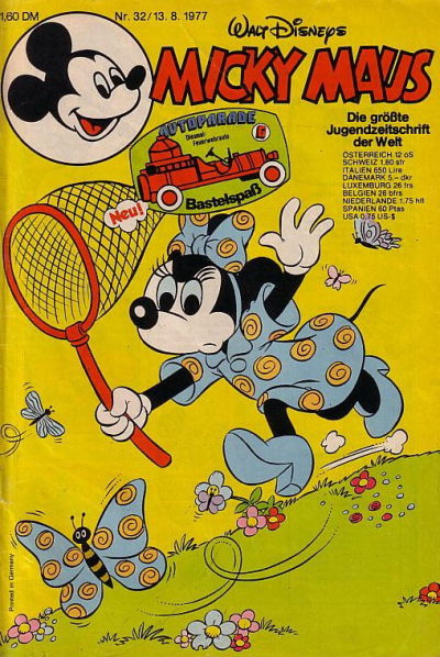 Cover for Micky Maus (Egmont Ehapa, 1951 series) #32/1977
