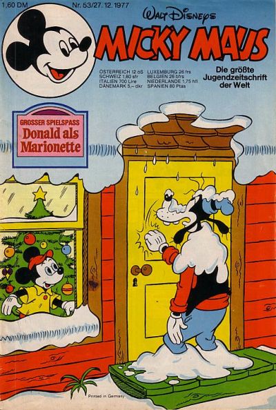 Cover for Micky Maus (Egmont Ehapa, 1951 series) #53/1977