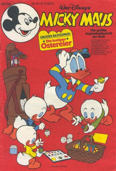 Cover for Micky Maus (Egmont Ehapa, 1951 series) #12/1978