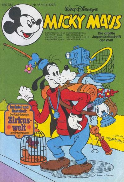 Cover for Micky Maus (Egmont Ehapa, 1951 series) #15/1978
