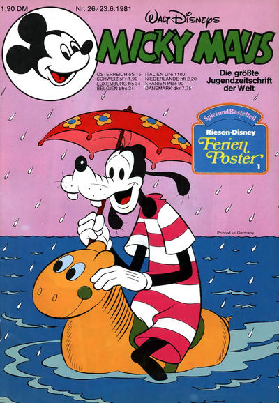 Cover for Micky Maus (Egmont Ehapa, 1951 series) #26/1981