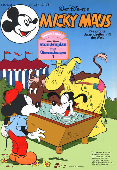 Cover for Micky Maus (Egmont Ehapa, 1951 series) #36/1981
