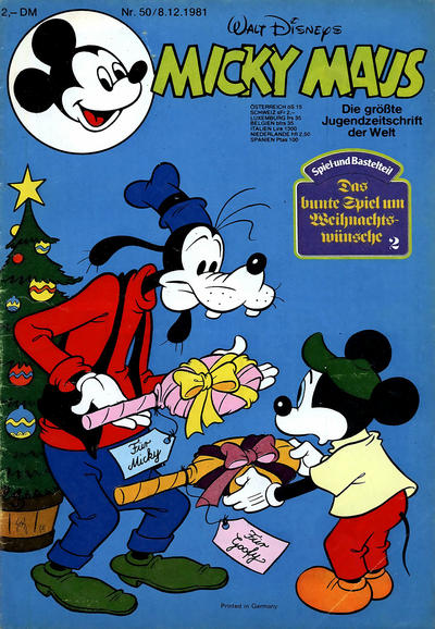 Cover for Micky Maus (Egmont Ehapa, 1951 series) #50/1981