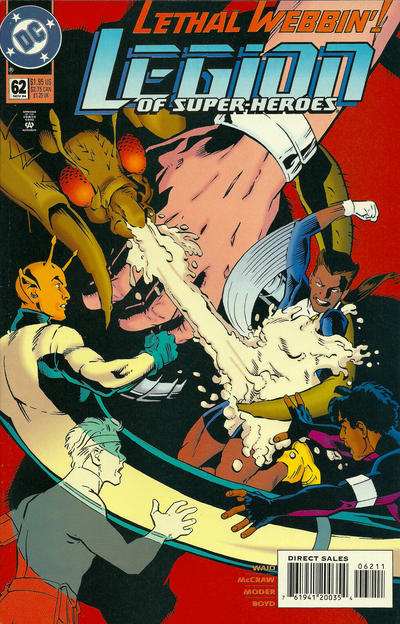 Cover for Legion of Super-Heroes (DC, 1989 series) #62 [Direct Sales]