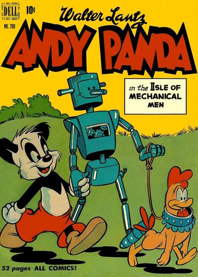Cover for Four Color (Dell, 1942 series) #280 - Walter Lantz Andy Panda in the Isle of Mechanical Men