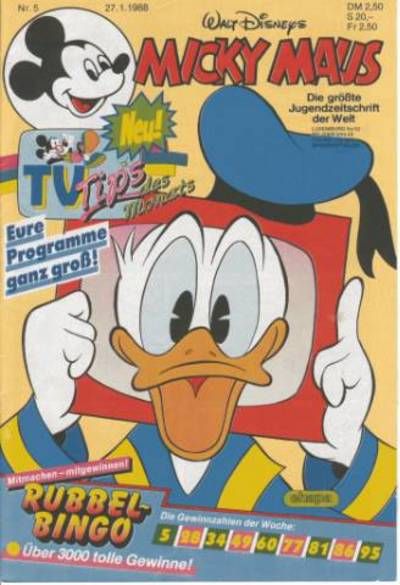 Cover for Micky Maus (Egmont Ehapa, 1951 series) #5/1988