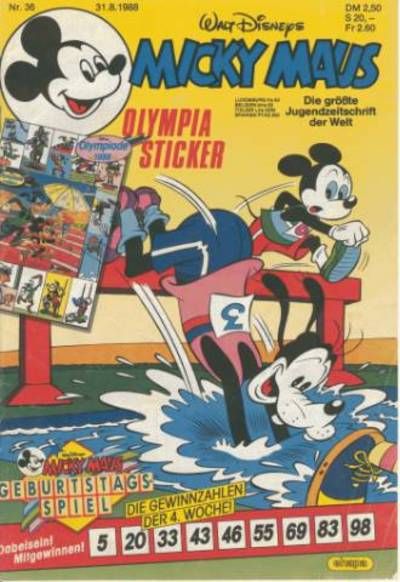 Cover for Micky Maus (Egmont Ehapa, 1951 series) #36/1988