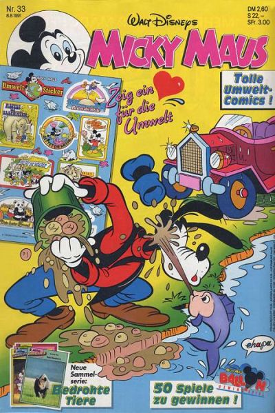 Cover for Micky Maus (Egmont Ehapa, 1951 series) #33/1991
