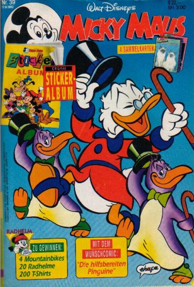Cover for Micky Maus (Egmont Ehapa, 1951 series) #39/1992