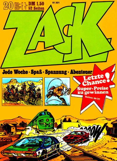 Cover for Zack (Koralle, 1972 series) #20/1972
