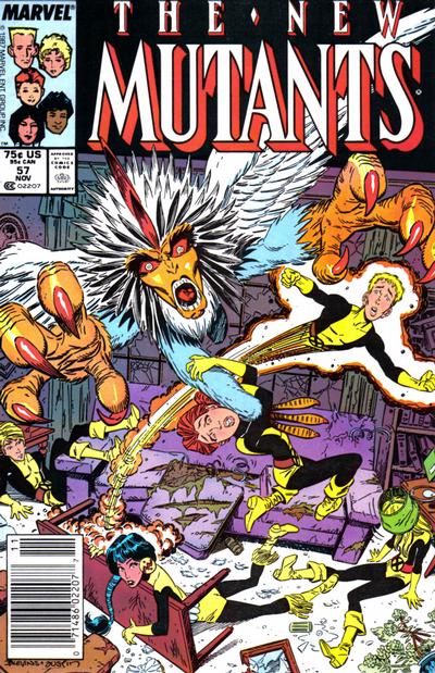 Cover for The New Mutants (Marvel, 1983 series) #57 [Newsstand]