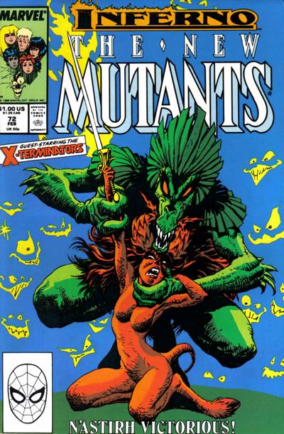 Cover for The New Mutants (Marvel, 1983 series) #72 [Direct]